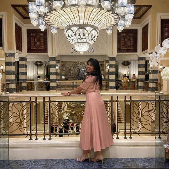 Shein V Neck puff sleeve A line dress - Picture 7 of 8